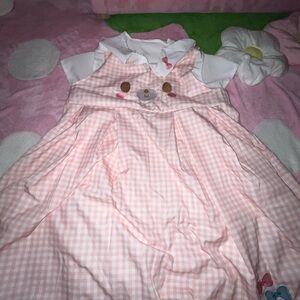 Pink Gingham Baby Dress with White Collar